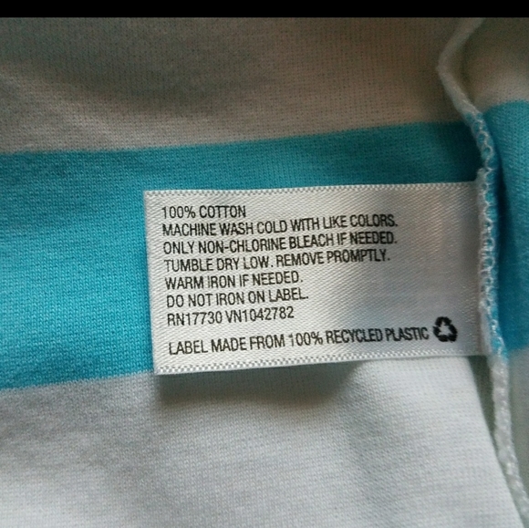 Merona V neck striped 100% cotton T shirt top - Picture 4 of 7